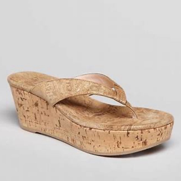 Stuart Weitzman Cork Wedge Sandals - Picture 1 of 6